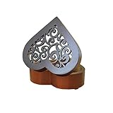 WESTONETEK Heart Shape Vintage Wood Carved Mechanism Musical Box Wind Up Music Box Gift for Christmas/Birthday/Valentine's Day, Melody for Elise