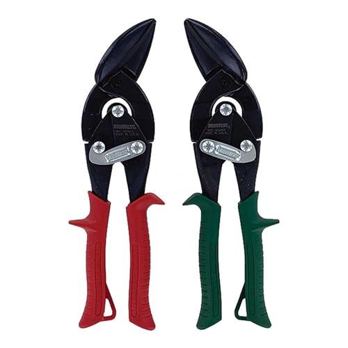 MIDWEST Blackout Series Aviation Snip - Left and Right Cut Offset Tinner Shears, Made in the USA - MWT-6510CO-NP
