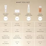 OUAI Gift Set - Travel Size Hair & Body Care Set - Includes Detox Shampoo, Deluxe Anti Frizz Cream, Leave In Conditioner, Scalp & Body Scrub (4 Count)