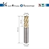 SPEED TIGER INTA Carbide Roughing End Mill - for Alloy Steels/Hardened Steels - Micro Grain Carbide End Mill - ZrN-A Coating - 4-Flute - INTA1/4-4 (1 Piece, 1/4")