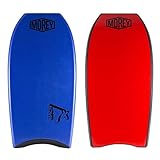 Morey Bodyboards Mach 7X Polyproplene (PP) 1 Stringer Crescent Tail Body Board 42.5" - Blue Deck, Black Rails, Red Bottom