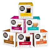 Nescafe Dolce Gusto Coffee, Tea, Chocolate Pods. Pick Any 5 Packs from 40+ Blends Inc: Decaf, Caramel, Cappuccino, Latte, Mocha, Espresso, Skinny, Nesquik, Cafe Au Lait, Vanilla