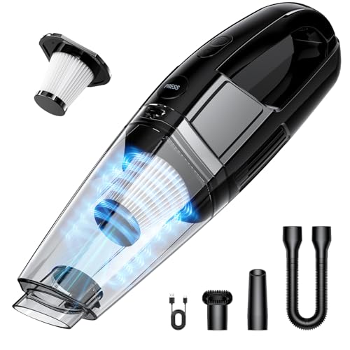BSRCO Handheld Vacuum Cordless Vacuum Cleaner Rechargeable, Car Vacuum Portable, 9000Pa Suction, 450mL Dustbin, 1.43lbs Ultra-Light, 25-Min Runtim