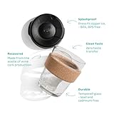 KeepCup 12oz Reusable Coffee Cup. Toughened Glass Cup & Natural Cork Band. 12-Ounce/Medium, Filter - BFIL12