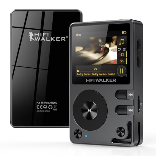 HIFI WALKER H2 HiFi MP3 Player with Bluetooth 5.2, Lossless DSD FLAC Player, Digital Audio Player Hi Res Portable Music DAP Player with 64GB Micro SD Card, Support Up to 256GB