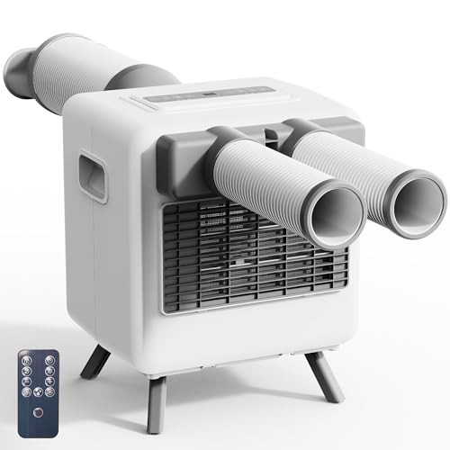 Disaenvir Tent Air Conditioner - Portable Air Conditioner 3300BTU, Compact Air Cooler AC Unit Fast Cooling, 24H Timer, Safety Lock, 3 Modes for Tent, Camping, RV, Truck, Outdoor, Indoor (White)