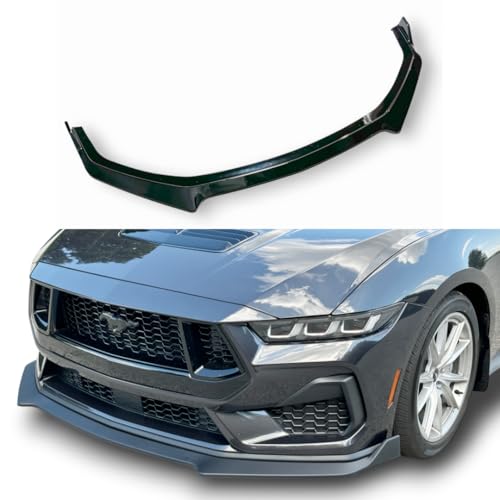 3-Piece Front Bumper Lip Chin Spoiler for 2024 Mustang GT, EcoBoost Without Performance Pack (Gloss Black)