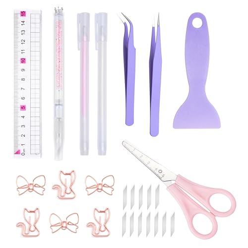 Arvakr Scrapbooking Tools, Scrapbook Supplies with Sticker Tweezers, Glue Pen for Crafting, Card Making, Sticker Cutter, Paper Craft