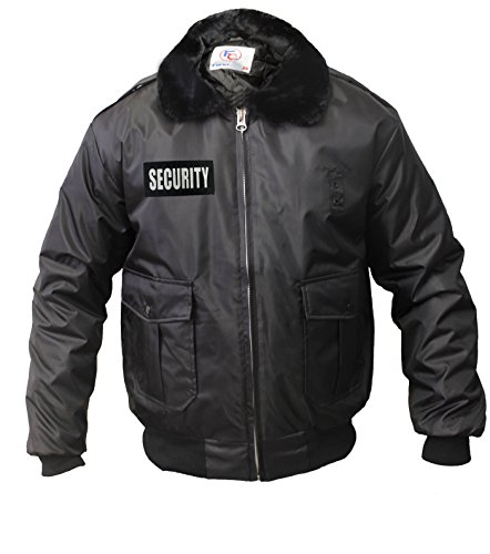 First Class Watch-Guard Bomber Jacket with Reflective Security ID (Black) (US, Alpha, X-Large, Regular, Regular, Black)