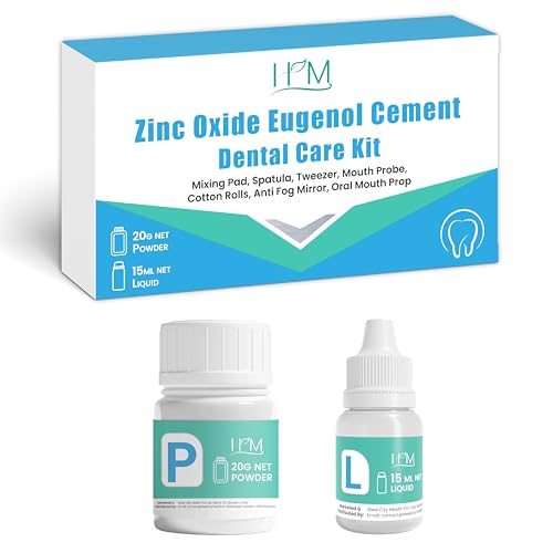 HM Zinc Oxide Eugenol Dental Cement Kit | Super Adhesive | Instant Tooth Repair, Cap, Crown & Bridge Filling | DIY, Self Curing, Sturdy & High Strength |Universal Shade| Emergency Dental Care | 1 Box