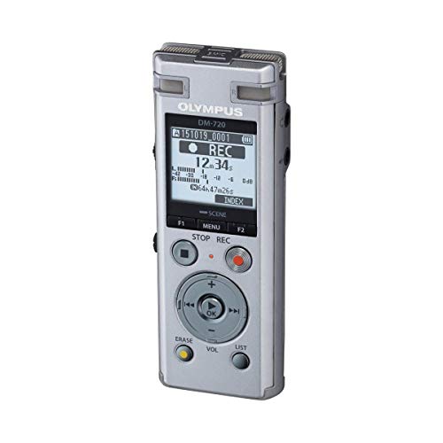 OM SYSTEM OLYMPUS Voice Recorder DM-720 with 4GB, Micro SD Slot, USB Charging, Direction PC Connection, Transcription Mode, Silver