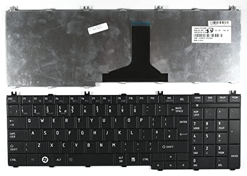 Keyboards4Laptops UK Layout Black Replacement Laptop Keyboard Compatible with Toshiba Satellite L655-17H