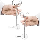 SURGICAL ONLINE Set of 2 Premium Quality 12" Rochester Pean Hemostat Forceps Straight & Curved Clamps Three Locking Positions - SurgicalOnline