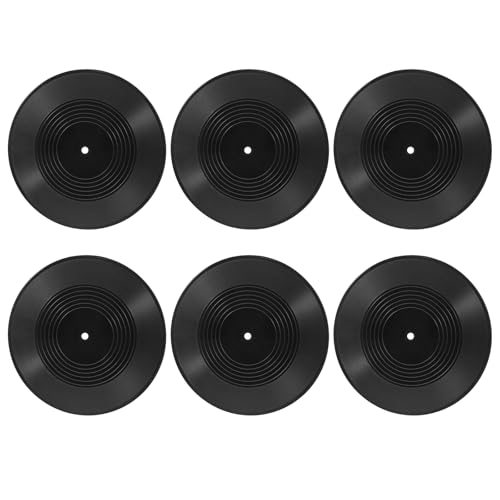 12 Inch Blank Vinyl Records Decor, 6PCS Fake Records Vintage Decorations Faux Vinyl Record Wall Display Retro Vinyl Records for Music Party Studio Home Room Wall Decor DIY Project