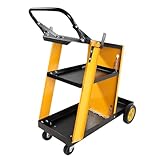 HOYOC 3-Tier Welding Cart, Heavy Duty Portable Steel Welder Cart with Gas Bottle and Accessory Storage, Rolling MIG Welder Cart with Upgrade Handles for MIG/TIG Welder and Plasma Cutter