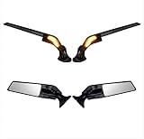 D1M Wind Wing Rear View Mirrors,Side Mirrors Wind Swivel Wing Mirrors,Adjustable Rotating Side Mirror Winglet,Wing Winglet Mirror for YAMAHA R3 R15-V3 R25 X-MAX R6R6