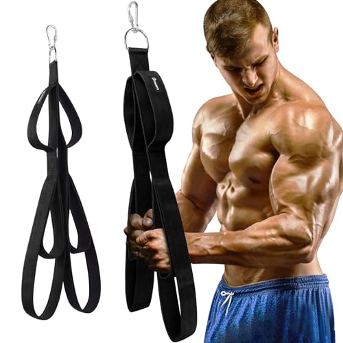 Bosaen Tricep Rope Cable Attachment, Upgraded 3-in-1 Tricep Pull Down Attachment with 3 Lengths of Handles for Triceps, Back & Shoulders, Triceps Extension Straps Gym Equipment for Men & Women