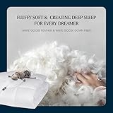 Serta Goose Feather Down Fiber Cotton Comforter Queen Size - 100% Cotton Duvet Insert - Hotel Luxury Hypoallergenic Bedding Comforter Extra Warmth 90 x 90 Inch White