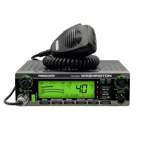 President Washington 10/12M AM/FM/SSB CB Radio, Digital Display, Automatic Relay, NRC, Multi-Band with Microphone