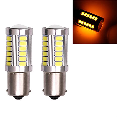 2Pcs LED Super Bright Low Consumption Ultra Long Life Car Bulb 1156 Backup Reverse Light 33-SMD 5630 5730 12V BA15S P21W ( Color : Yellow )