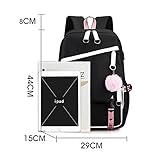 CUSALBOY Fashionable Computer Backpack Youth School Casual Backpack with USB Port, Travel Business Backpack Cartoon Luminous Pattern (black 4)