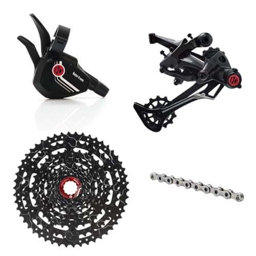 Box Two Prime 9 Wide Single Shift Groupset Cycling Groupset 9 Speed 1x Drivetrain Shifter, Rear Derailleur, Freehub E-Bike Cassette, Chain | Box Components