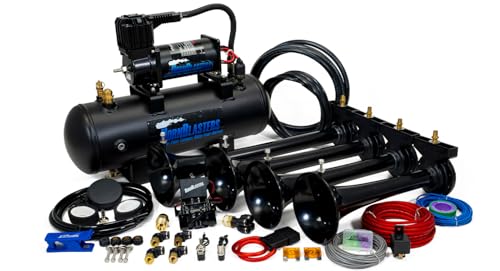 Hornblasters Conductor's Special 228H 2 Gallon 150 PSI All-In-One Train Horn Kit - USA Made Horns - 4 Trumpets - 147.7 Actual dB, Weather-Resistant, for Cars, Trucks, and SUVs