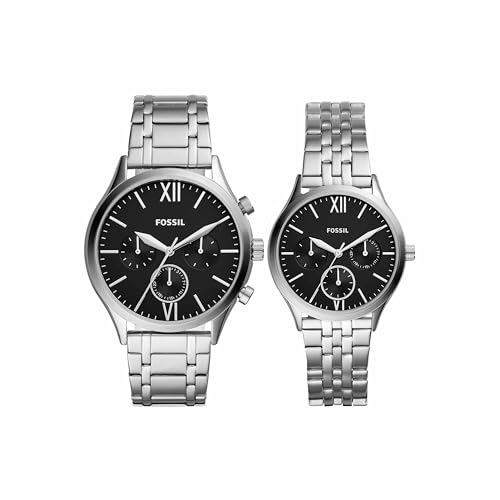 His and Her Fenmore Midsize Multifunction Stainless Steel Watch Gift Set