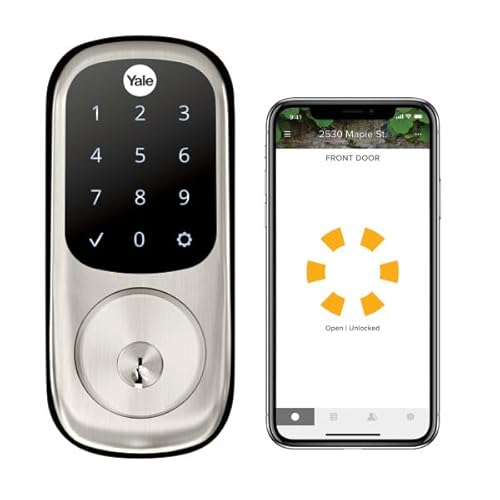 Yale Satin Nickel Assure Lock with Wi-Fi Connected Touchscreen, Smart Entry Door Lock with Digital Electronic Keypad and Back Up Key, ‎YRD226-CBA-619