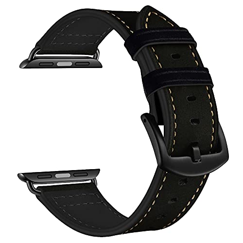 CINORS XXL Leather Band Compatible with Apple Watch Series 10 46mm Ultra 3 2 1 49mm 45mm 44mm 42mm Mens Women Extra Long Vintage Leather Strap XL Big Black Bands for iWatch Ultra 9 8 7 6 5 4 3 2 1 SE