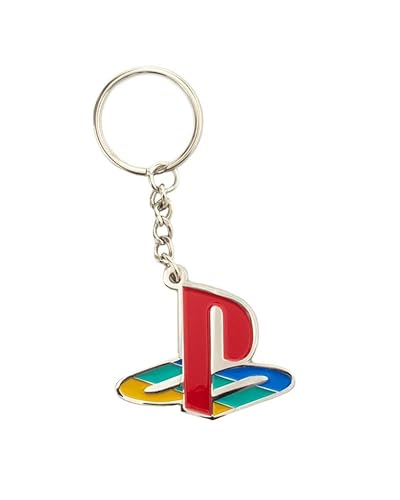 Retro PS Keychain with Multicolored Logo Gamer Keychain