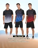 BOOMCOOL Gym Clothes for Men Workout Shirts Sets Outfits 3 Pack for Running Football Athletic Exercise Fit for Out T Sports