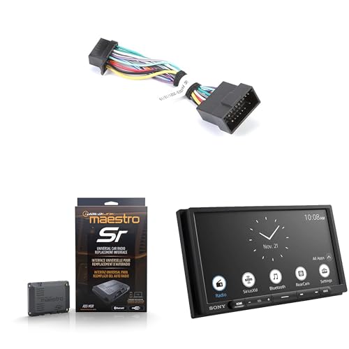 Sony XAV-AX3700 17.6 cm (6.95”) Digital Multimedia Receiver Compatible with Apple Carplay, Universal Radio Replacement Interface & Maestro Installation T-Harness for Select Sony Car Radios