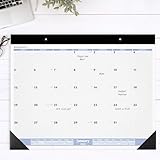 AT-A-GLANCE 2025 Desk Calendar, Monthly, Desk Pad, 24" x 19", Jumbo, Blue/Gray (SW2300025)