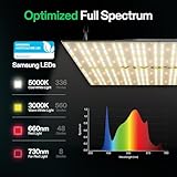 VIVOSUN VS4000 LED Grow Light with Samsung LM301 Diodes &Brand Driver Dimmable Lights Sunlike Full Spectrum for Seedling Veg & Bloom Plant Grow Lamp for 4x4/5x5 Grow Tent