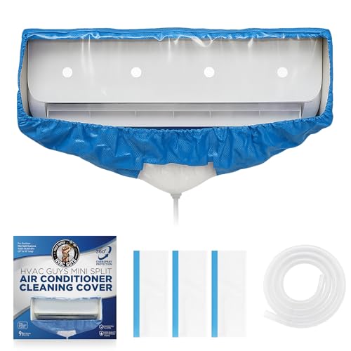 Leak Saver HVAC Guys Mini Split Cleaning Bag Kit | Air Conditioner Cleaning Cover for Mini Split Air Conditioners | AC Cleaning Bag Fits Systems 27in - 39in Long, Light Blue