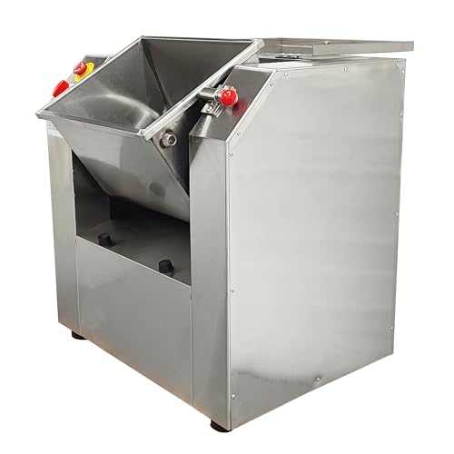 Yokoma 15KG/30QT Commercial Dough Mixer Machine, 110V 1500W Stainless Steel Electric Flour Kneading Mixing Machine, Vegetable Meat Blender, Rotary Bowl, for Kitchen and Restaurant