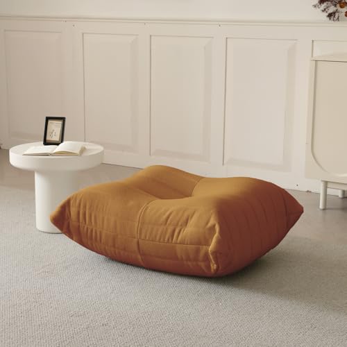 BBORR Luxury Ottomans, Modern Square Foot Rest for Sofa Couch Chair, Lazy Floor Seating, Fireside Bean Bag Chair, Tatami Sofa Lounger for Living Room, Bedroom, Office, Brown