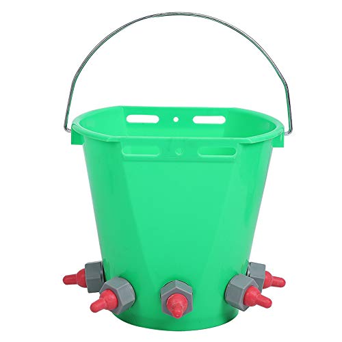 EVTSCAN 8L Calf Feeder Bucket,Plastic Milk Feed Bucket,Lamb Milk Feeding Bucket,Multiple Nipples Large Capacity Pot for Cattle Sheep Livestock Farm Animal (Five Mouths)