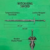 United Cutlery Lord of The Rings Witch King Sword | Officially Licensed Replica & Collectible | Tempered Stainless Steel Blade | Genuine Leather Wrapped Handle | LOTR