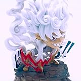 Generic One Piece Luffy Gear 5 - Sun God Nika Figurine (Wano Arc) [MyCyberStash], Brown, Red, White, Blue