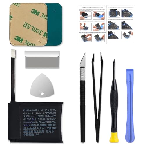 GREEN FUSION New Upgraded Replacement Battery A2552 Compatible with Apple Watch Series 7 (45 mm), Includes Repair Toolkit & Instruction Manual