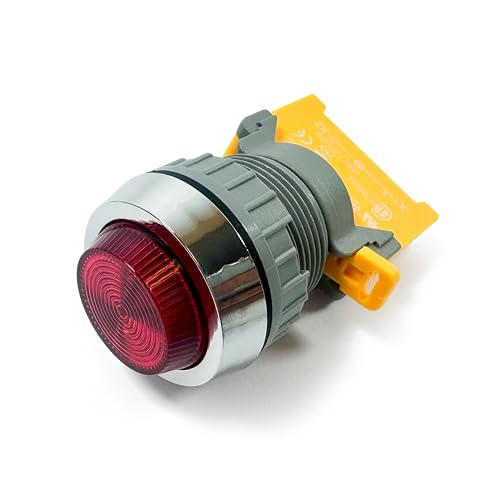 Alpinetech PLN-30 30mm 220V AC LED Pilot Indicator Light (Red)