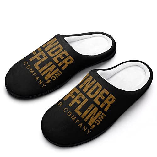 Dunder Mifflin Inc Solid Men's Cotton Slippers Memory Foam Washable Non Skid House Shoes