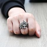 HZMAN Medusa Ring for Men Women Stainless Steel Gothic Punk Gorgon Ring Retro Greek Mythology Medusa Snake Ring Jewelry Gift (Size,12)