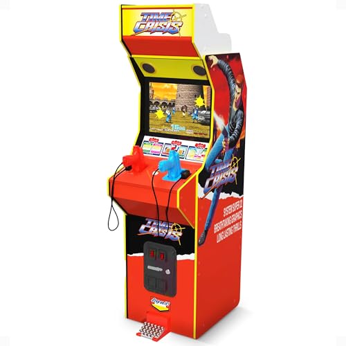 Arcade1Up 17" Time Crisis Arcade Game Machine, LCD Screen Multiplayer w/ Stand Up Cabinet - High Resolution Light Gun Video Gaming Machine
