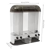 HAPPCUCOE Rice Dispenser,5 Grids Removable Dry Food Dispenser,Rice Container with Measuring Cup,Grain Dispenser for Kitchen,Brown