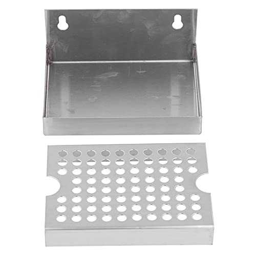 Beufee Stainless Steel Wall Mounted Drip Tray with Lid for Homebrew Kegging Draft Beer, Coffee, Wine, or Other Beverages