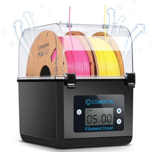 Comgrow 3D Printer Filament Dryer Box, Comgrow 3D Filament Storages, Keeping Filaments Dry During 3D Printing, Compatible with 1.75mm/2.85mm PLA ABS Material, Filament Dehydrator, Spool Holder