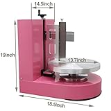 BREVELTION Electric Cake Decorating Machine Cream Coating Spreading Smooth Machine Surface Scraper for 4-12inch Cakes Adjustable Rotating Speed Pink